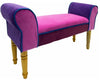 Contemporary Chaise Upholstered in Pink-Purple Finished Fabric with Wood Legs DL Modern
