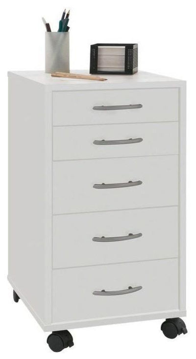 Contemporary Chest of Drawers in Melamine Wood with Castor Wheels and 6 Drawers DL Contemporary