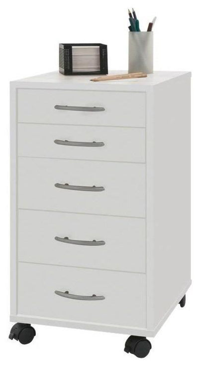 Contemporary Chest of Drawers in Melamine Wood with Castor Wheels and 6 Drawers DL Contemporary