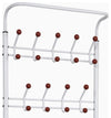 Contemporary Clothes Hanger Rack, Metal With 18-Hook and Bottom Shelves, White DL Contemporary