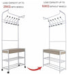 Contemporary Clothes Stand, Metal With Hanging Rail and Bottom Shelves DL Contemporary