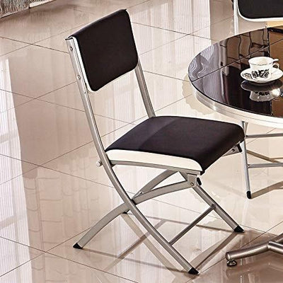 Contemporary Dining Chair, Metal Frame and Faux Leather Seat-Backrest DL Contemporary