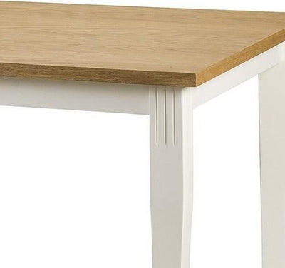 Contemporary Dining Table With Oak Finished Top and Ivory Lacquered Legs DL Contemporary