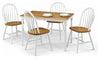 Contemporary Dining Table With Oak Finished Top and White Lacquered Legs DL Contemporary