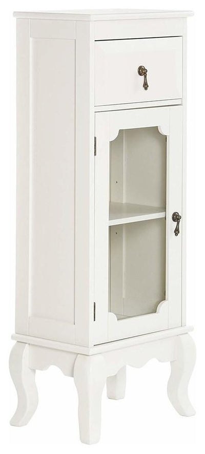 Contemporary Display Cabinet With Ivory MDF Storage Drawer and Glass Door DL Contemporary
