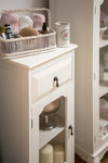 Contemporary Display Cabinet With Ivory MDF Storage Drawer and Glass Door DL Contemporary