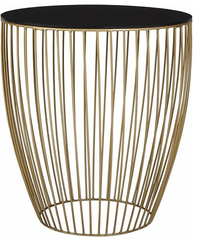 Contemporary End Table With Metallic Wire Frame DL Contemporary