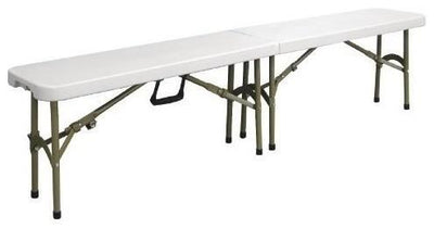 Contemporary Folding Bench, White HDPE Plastic DL Contemporary