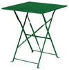 Contemporary Folding Bistro Table, Green Finished Steel, Simple Square Design DL Contemporary