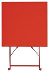 Contemporary Folding Bistro Table, Red Finished Steel, Simple Square Design DL Contemporary