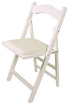 Contemporary Folding Chair, Solid Wood With Padded Seat, White Finish DL Contemporary