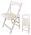 Contemporary Folding Chair, Solid Wood With Padded Seat, White Finish DL Contemporary