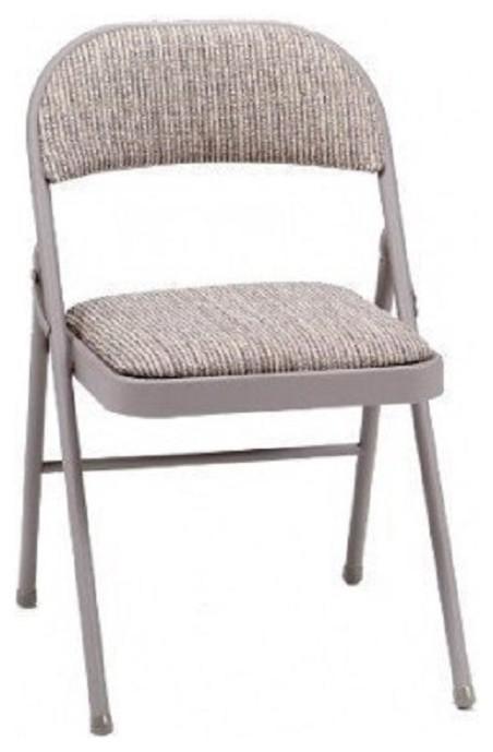Contemporary Folding Chair With Silver Metal Frame, Padded Seat and Backrest DL Contemporary