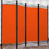 Contemporary Folding Room Divider with Black Finished Steel Frame and 4 Panels DL Contemporary