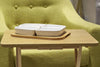 Contemporary Folding Table, Beech Wood With Veneer Finish, Square Design DL Contemporary