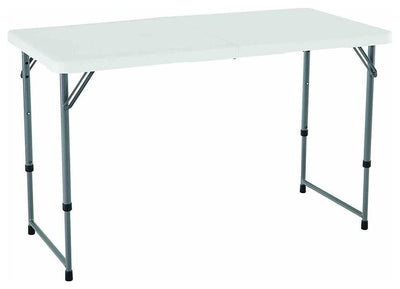 Contemporary Folding Table, Coated Steel Frame and White Plastic Table Top DL Contemporary