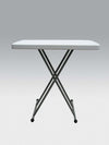 Contemporary Folding Table, Grey Steel Frame and White Finished Tabletop DL Contemporary