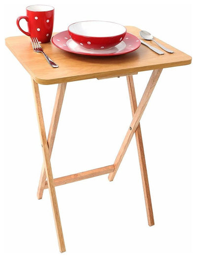 Contemporary Folding Table in Beech Wood with Veneer Finish, Square Design DL Contemporary