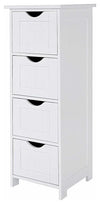 Contemporary Freestanding Storage Cabinet, White Painted MDF With 4-Drawer DL Contemporary