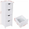 Contemporary Freestanding Storage Cabinet, White Painted MDF With 4-Drawer DL Contemporary
