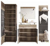 Contemporary Furniture Set With Wardrobe, Dark Brown Finished Solid Wood DL Contemporary