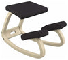 Contemporary Kneeling Chair, Beech Wooden Frame, Soft Fabric Upholstery, Black DL Modern