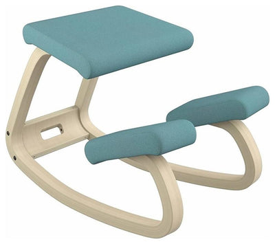 Contemporary Kneeling Chair, Beech Wooden Frame, Turquoise DL Modern