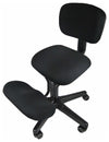 Contemporary Kneeling Chair With Black Metal Frame and Cushioned Back Support DL Contemporary