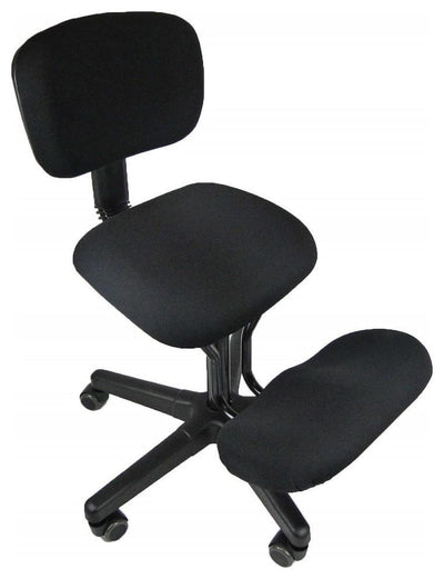 Contemporary Kneeling Chair With Black Metal Frame and Cushioned Back Support DL Contemporary
