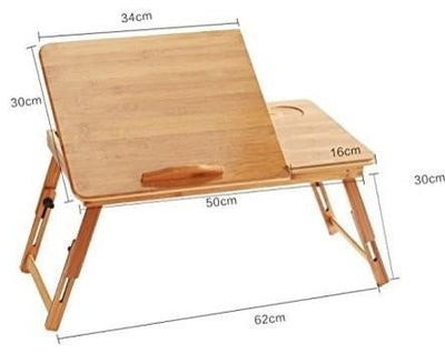 Contemporary Laptop Table Stand, Natural Bamboo Wood, Adjustable Tabletop DL Contemporary