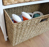 Contemporary Large Storage Cabinet, White Painted MDF With 6-Storage Basket DL Contemporary