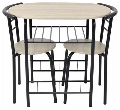 Contemporary MDF and Iron Frame Dining Set, Black DL Contemporary