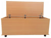 Contemporary Ottoman Storage Chest, MDF With Lockable Hinge Lid, Beech DL Contemporary