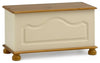 Contemporary Ottoman Storage Chest with Cream MDF Frame and Solid Pine Top DL Contemporary