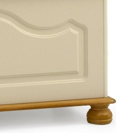 Contemporary Ottoman Storage Chest with Cream MDF Frame and Solid Pine Top DL Contemporary