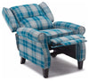 Contemporary Recliner Armchair, Fabric Upholstery, Padded Armrest and Seat, Blue DL Contemporary