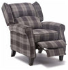 Contemporary Recliner Armchair, Fabric Upholstery, Padded Armrest and Seat, Grey DL Contemporary