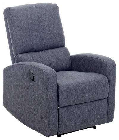 Contemporary Recliner in Fabric with Armrest and Wooden Frame, Comfortable DL Contemporary
