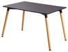 Contemporary Rectangular Dining Table, Painted Top and Wooden Legs, Black DL Contemporary