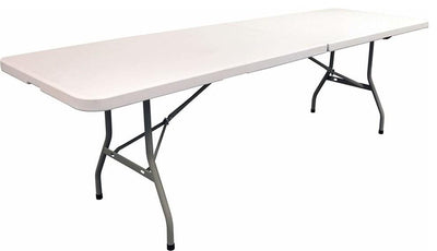 Contemporary Rectangular Table With Steel Legs and Plastic Top, Folding Design DL Contemporary