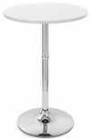 Contemporary Round Bistro Table With Chrome Plated Base and White MDF Top DL Contemporary