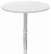 Contemporary Round Bistro Table With Chrome Plated Base and White MDF Top DL Contemporary