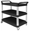 Contemporary Serving Trolley Cart, Aluminium Frame and Plastic Shelves, Black DL Contemporary