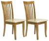 Contemporary Set of 2 Chairs, Light Brown Finished Wood With Faux Leather Seat DL Contemporary