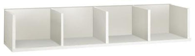 Contemporary Shelf, MDF With Wall Mounted Sistem and 4 Open Compartments, White DL Contemporary