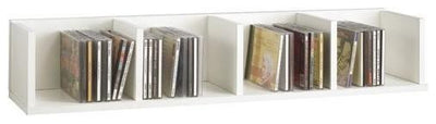 Contemporary Shelf, MDF With Wall Mounted Sistem and 4 Open Compartments, White DL Contemporary