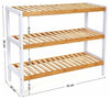 Contemporary Shoe Rack, Natural Bamboo Wood With 3 Open Shelves DL Contemporary