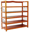 Contemporary Shoe Rack, Solid Acacia Wood With 5 Open Shelves, 24-Pair of Shoes DL Contemporary