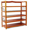 Contemporary Shoe Rack, Solid Acacia Wood With 5 Open Shelves, 24-Pair of Shoes DL Contemporary