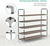 Contemporary Shoe Rack with Iron Pipes and Open Shelves, 5-Tier DL Contemporary